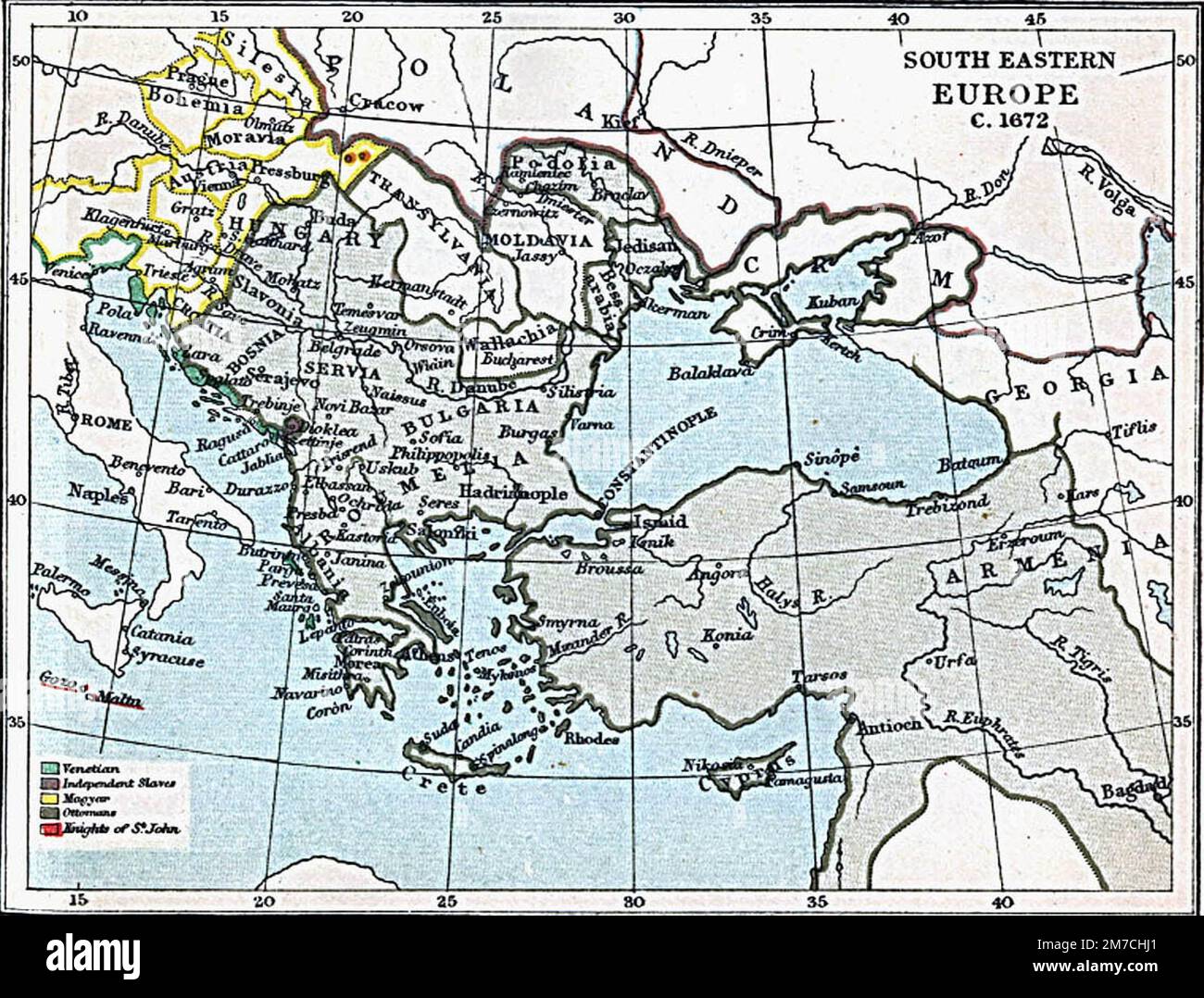 Map Of South eastern Europe C 1670 Stock Photo Alamy Map of south eastern europe c 1670 stock photo alamy