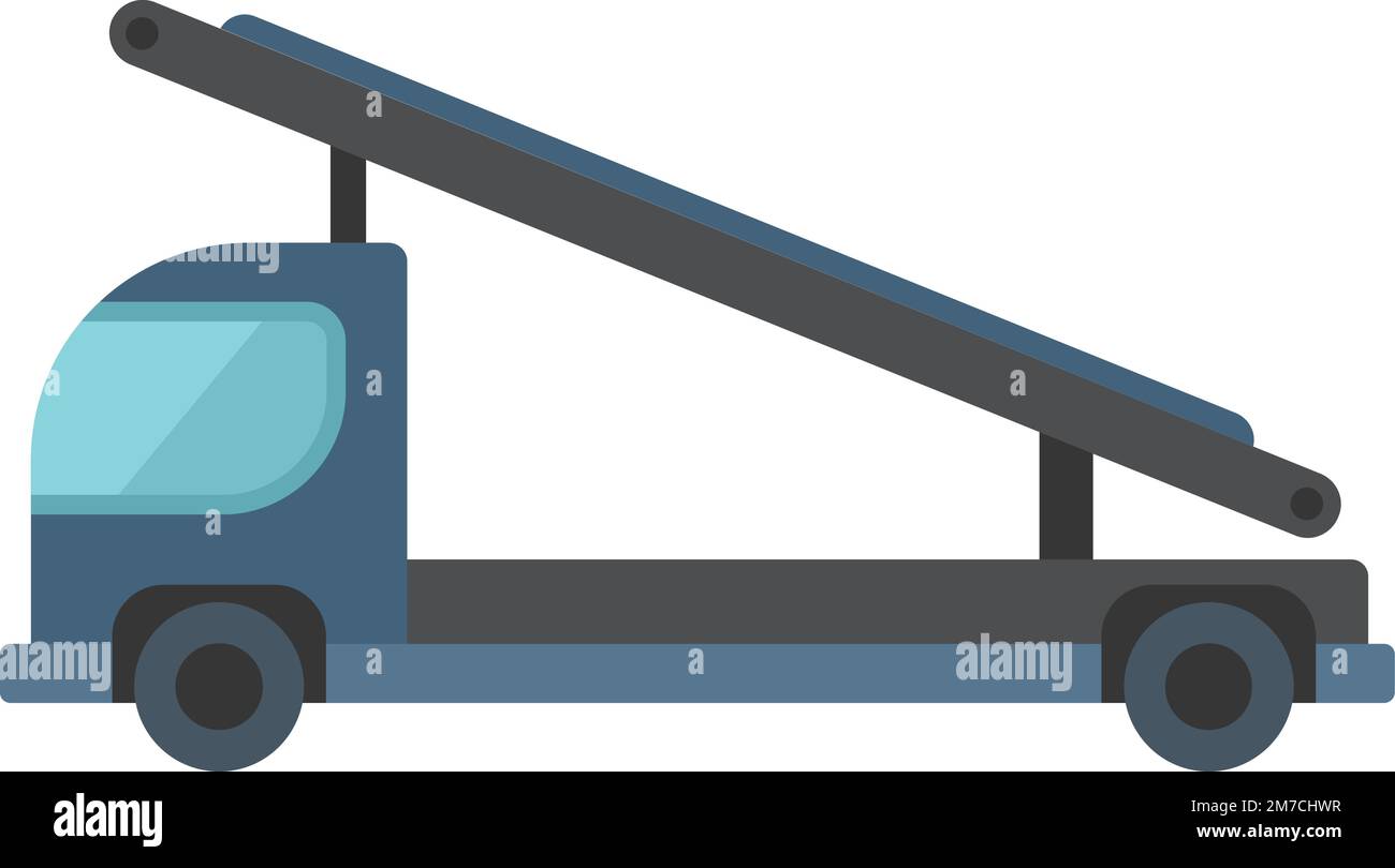Cargo truck icon flat vector. Ground support. Aviation vehicle isolated Stock Vector