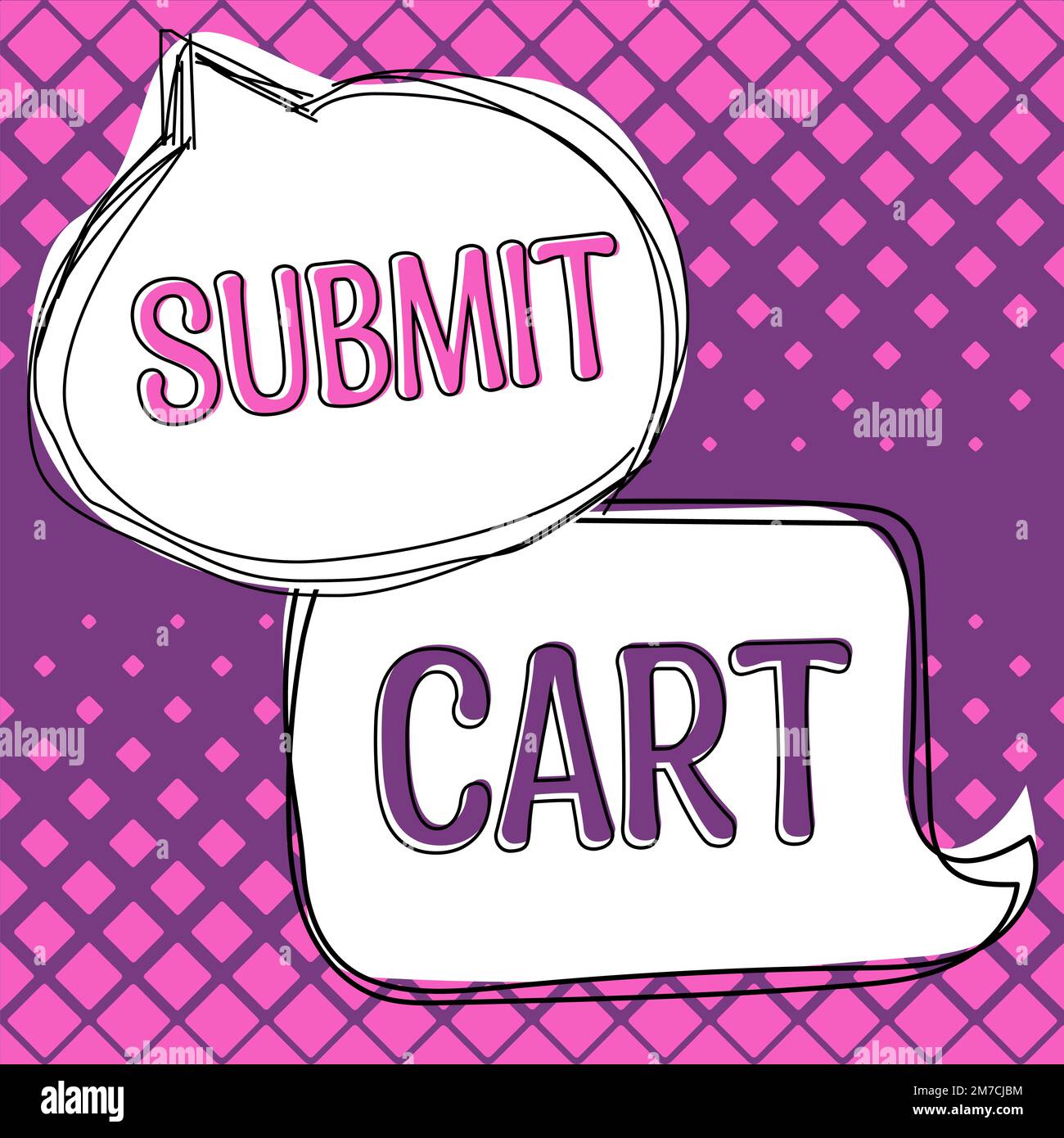 Text sign showing Submit Cart. Business approach Sending shopping list of  online items Proceed checkout Stock Photo - Alamy