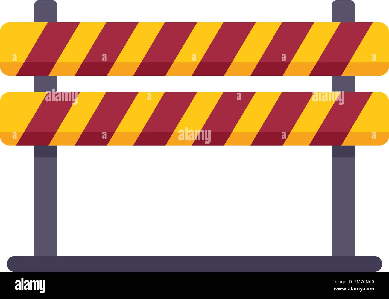 Block train icon flat vector. Safety gate. Sign obstacle isolated Stock ...