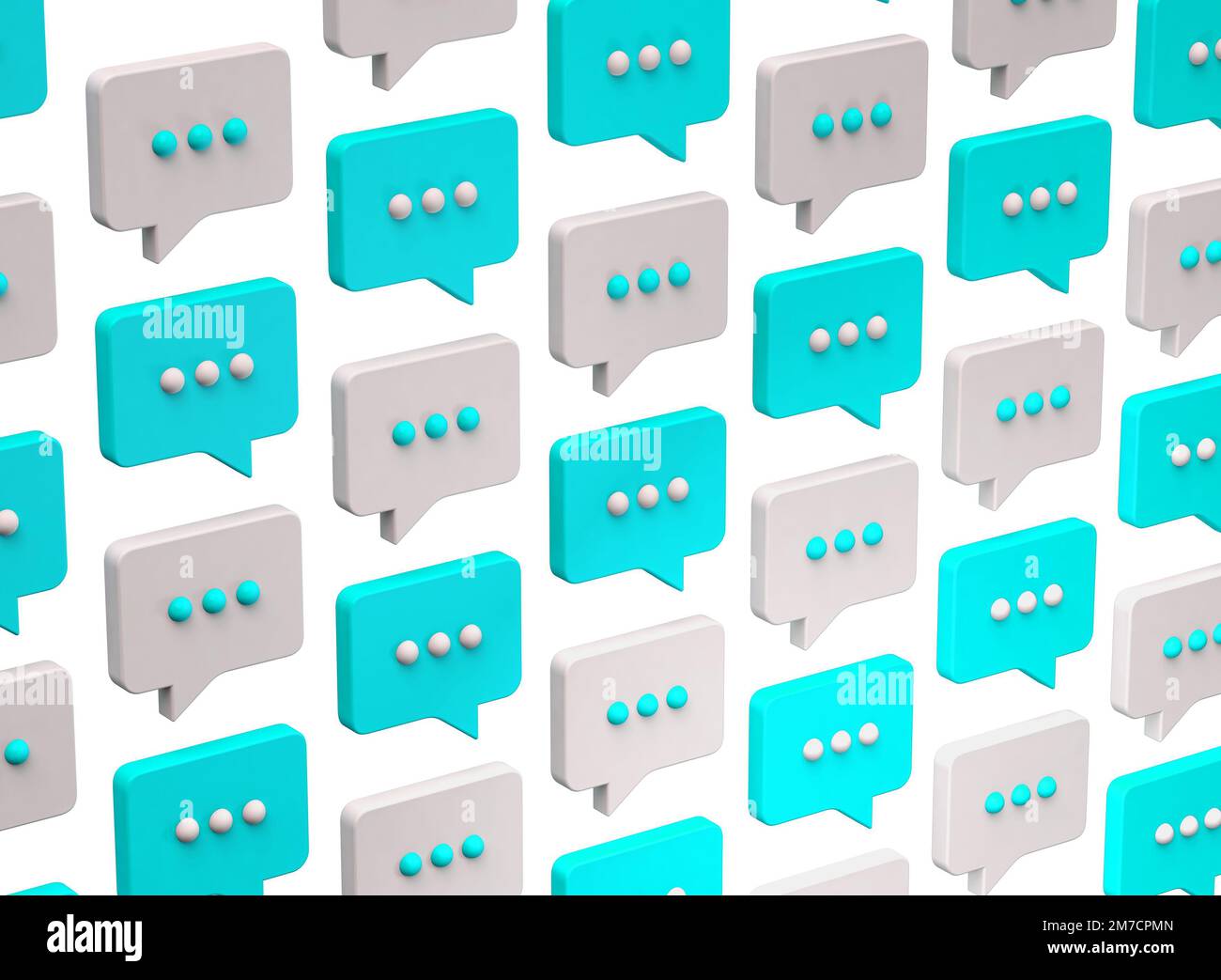 3D illustration of multiple speech bubbles. Speech, conversation 3D ...