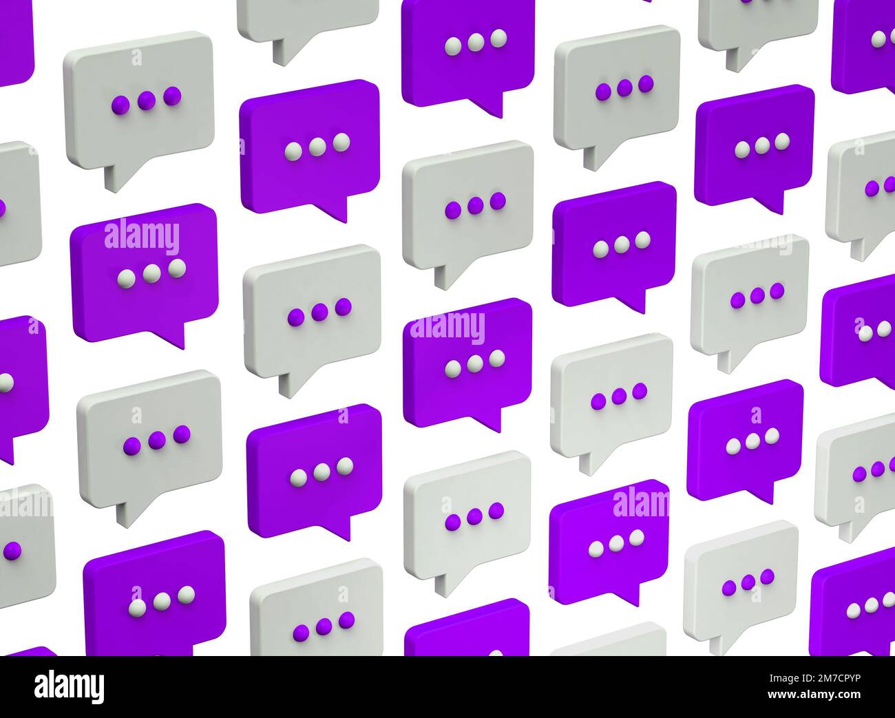 3D illustration of multiple speech bubbles. Speech, conversation 3D ...