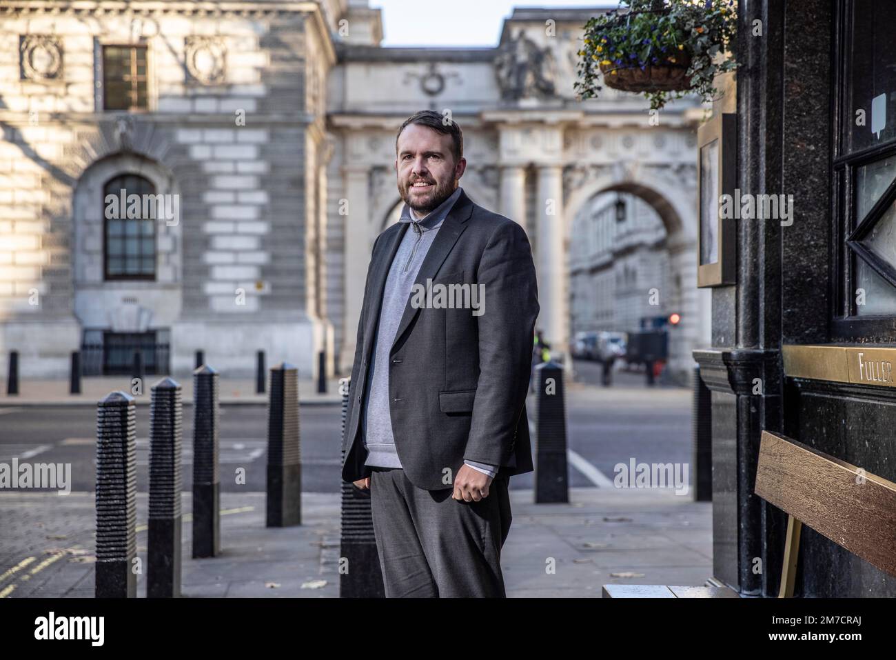 Jonathan Gullis, Conservative MP for Stoke-on-Trent North photographed in Whitehall, London, UK Stock Photo
