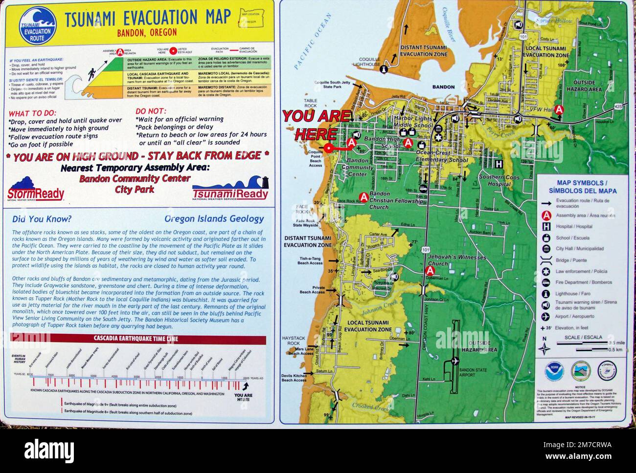Tsunami evacuation map bandon oregon