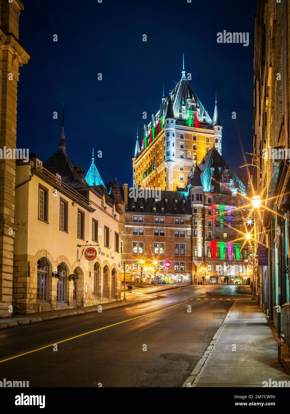 Hotel Fairmont Chateau Frontenac ,Street Scene  UNESCO World Heritage Old Quebec City, Quebec,Canada Stock Photo