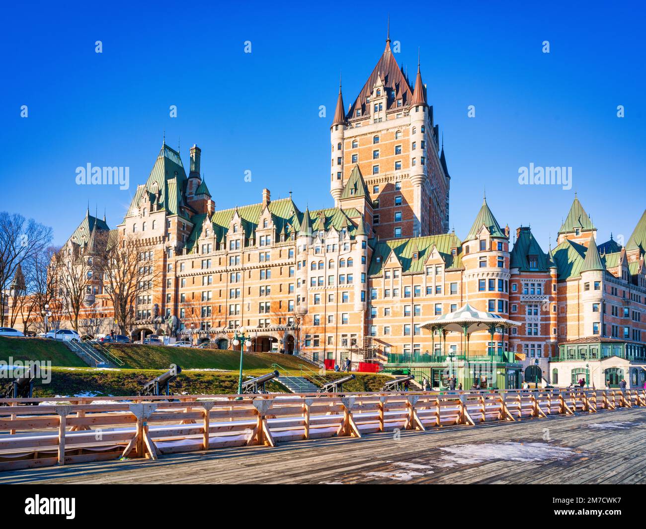 View of Hotel Fairmont Chateau Frontenac and Dufferin Terrace, Old