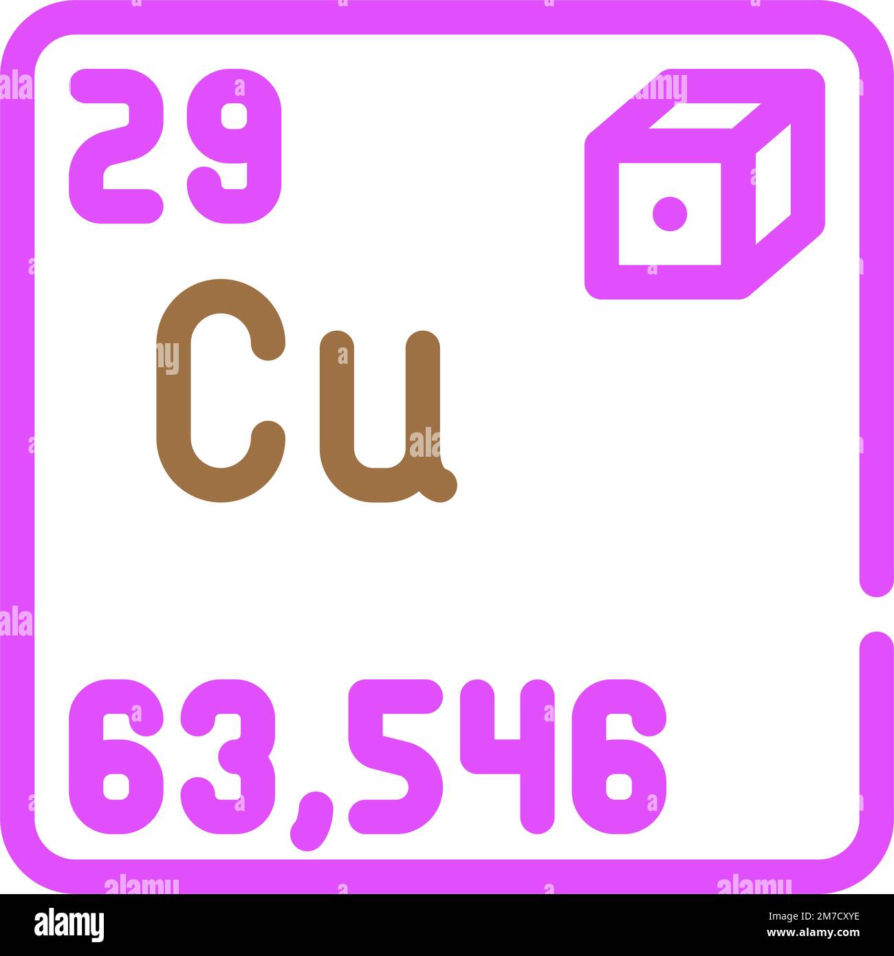 copper chemical element color icon vector illustration Stock Vector