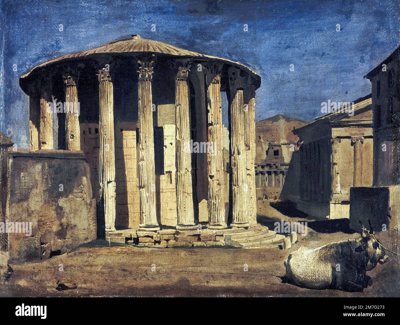 Temple of Vesta in Rome, painting in oil on canvas by Franz von Lenbach, 1858-1859 Stock Photo