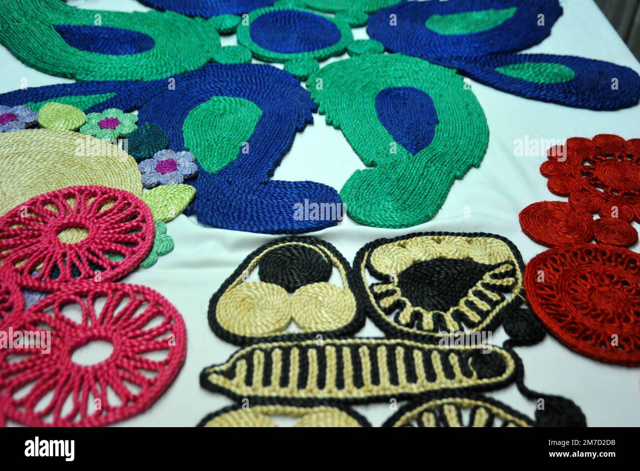 Handicraft Jute products in Bangladesh Stock Photo