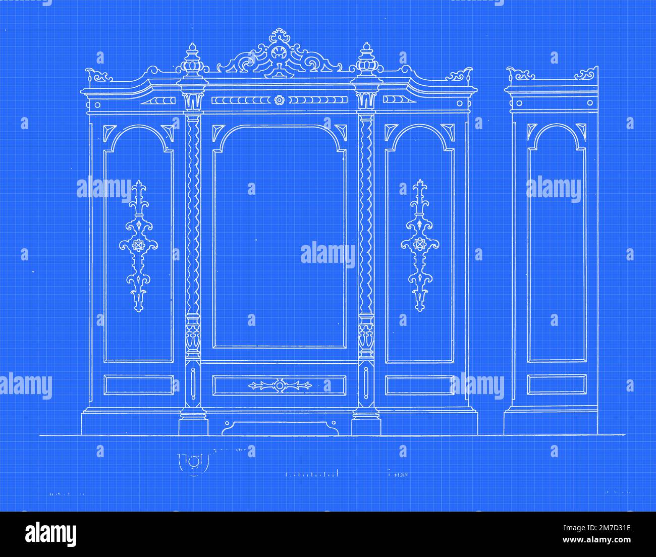 Wardrobe in the Elizabethan style, adapted only for oak, maple, or