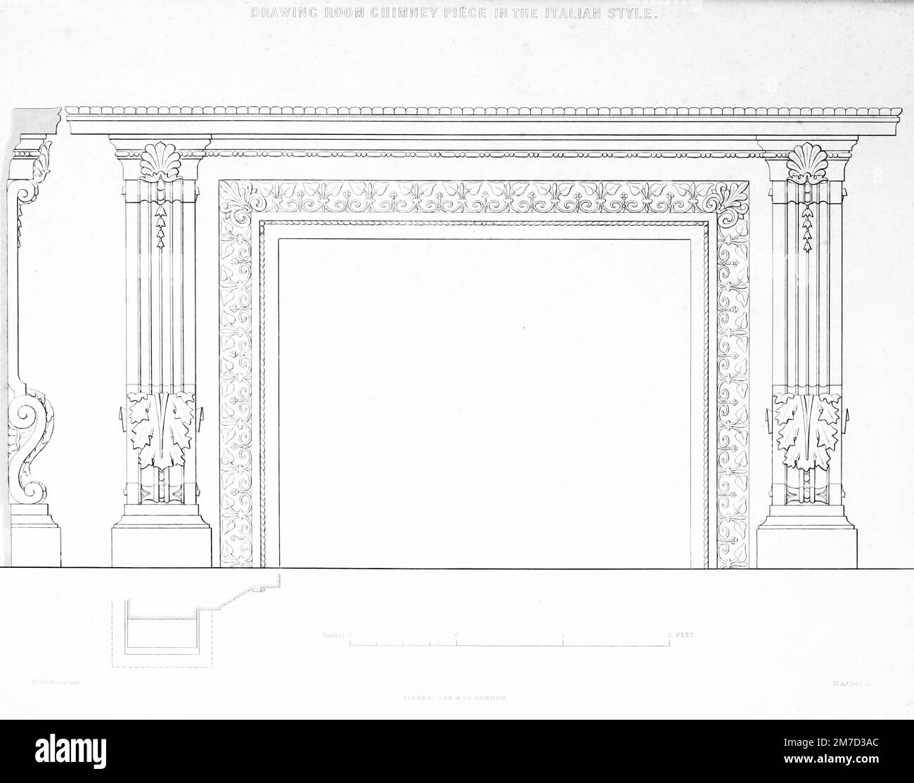 DrawingRoom ChimneyPiece in the Italian style, with truss pilasters