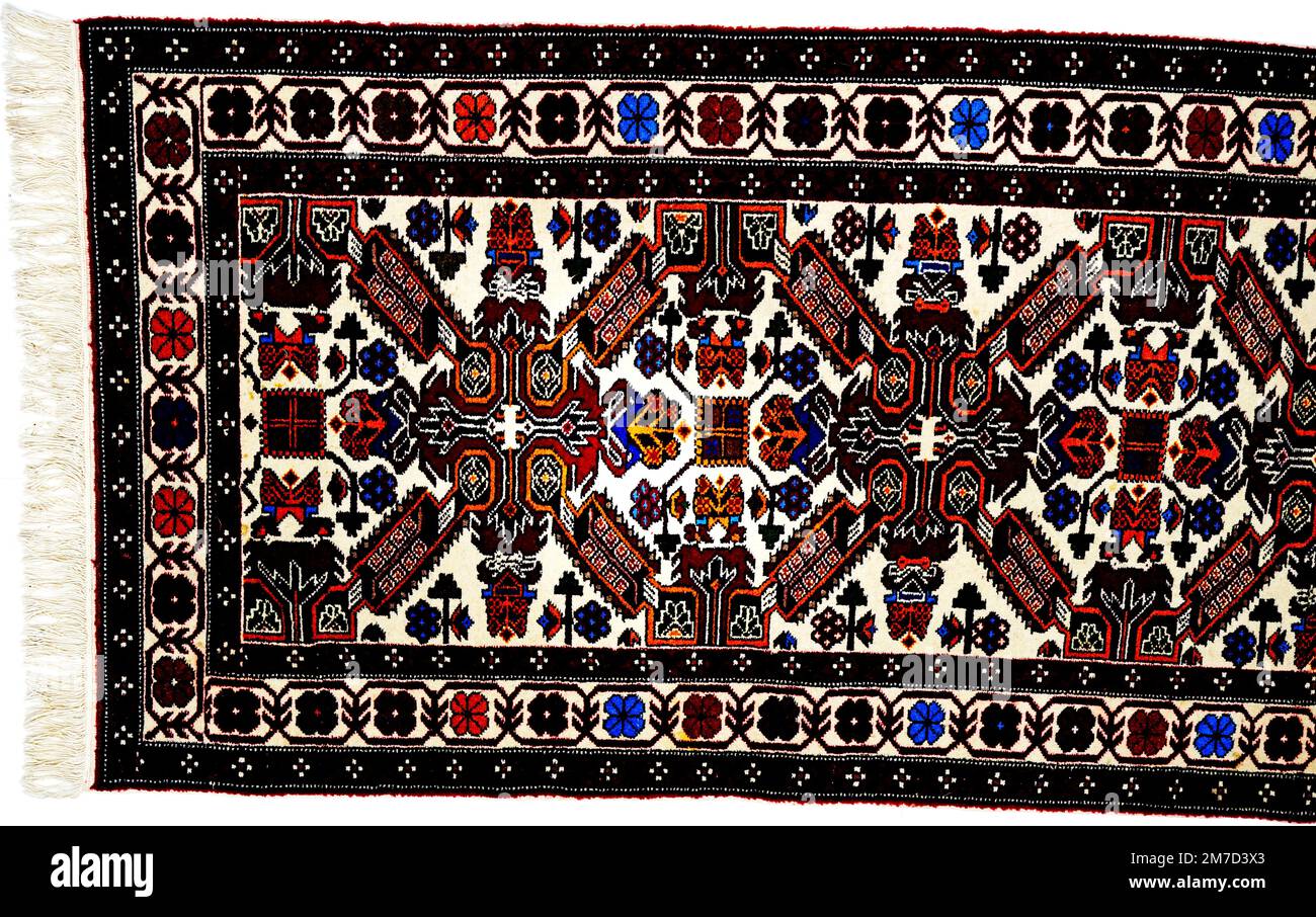 different beautiful Oriental Turkish handmade rugs on white background ...