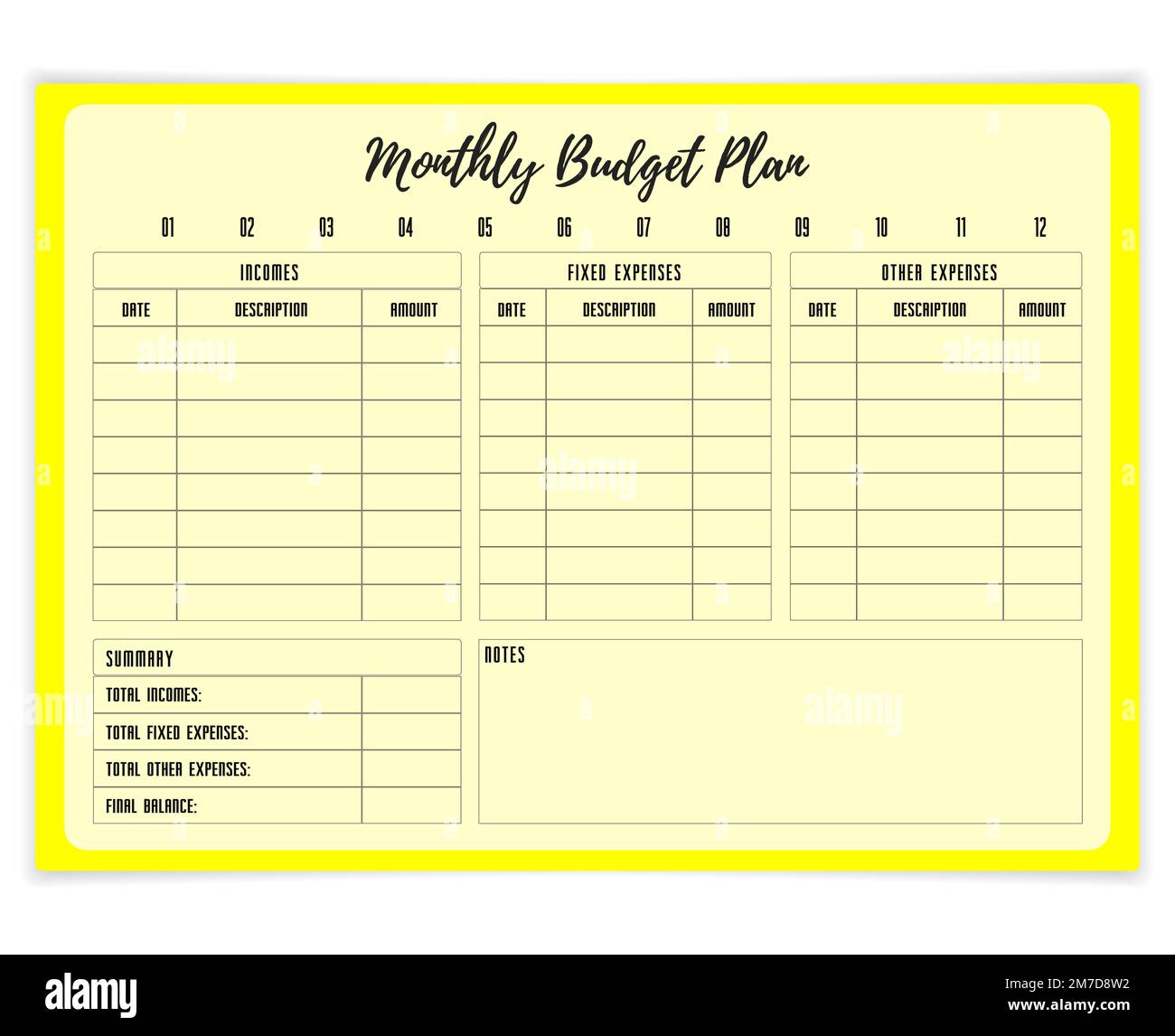 Premium Vector  Monthly budget planning simple template