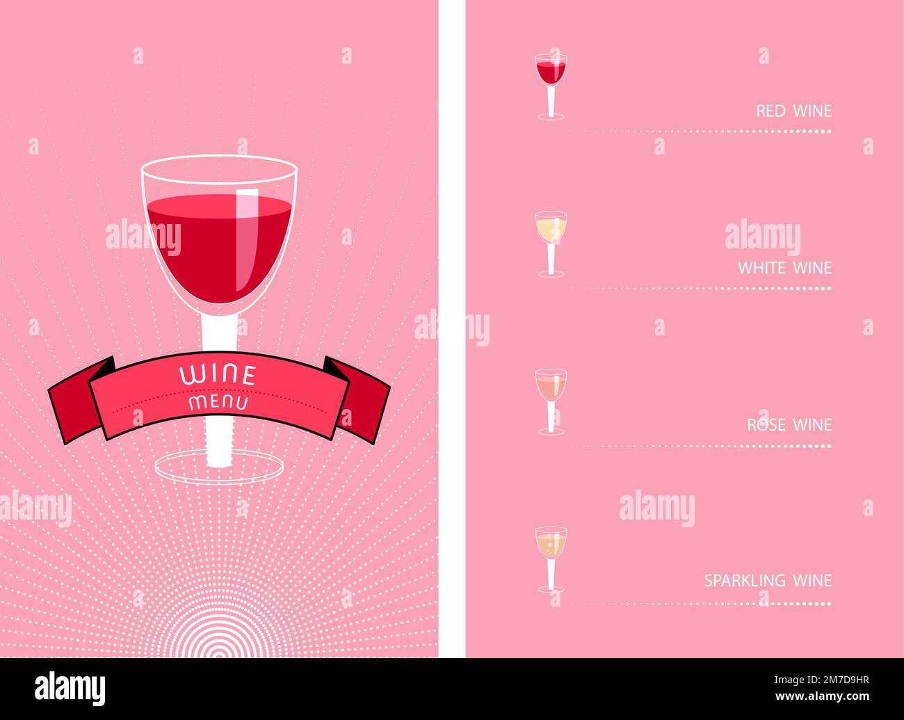 Wine menu template. Modern and retro style vector illustration Stock Vector