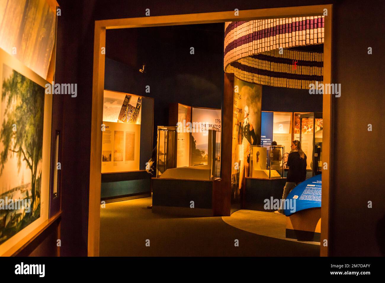 Exhibits that deal with the colonisation and various treaties signed between the White people and Indians, National Museum of the American Indian, Was Stock Photo