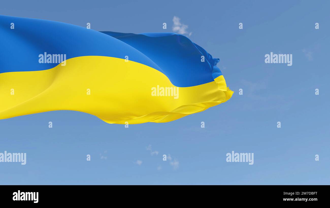 Ukraine flag waving in the wind Stock Photo - Alamy