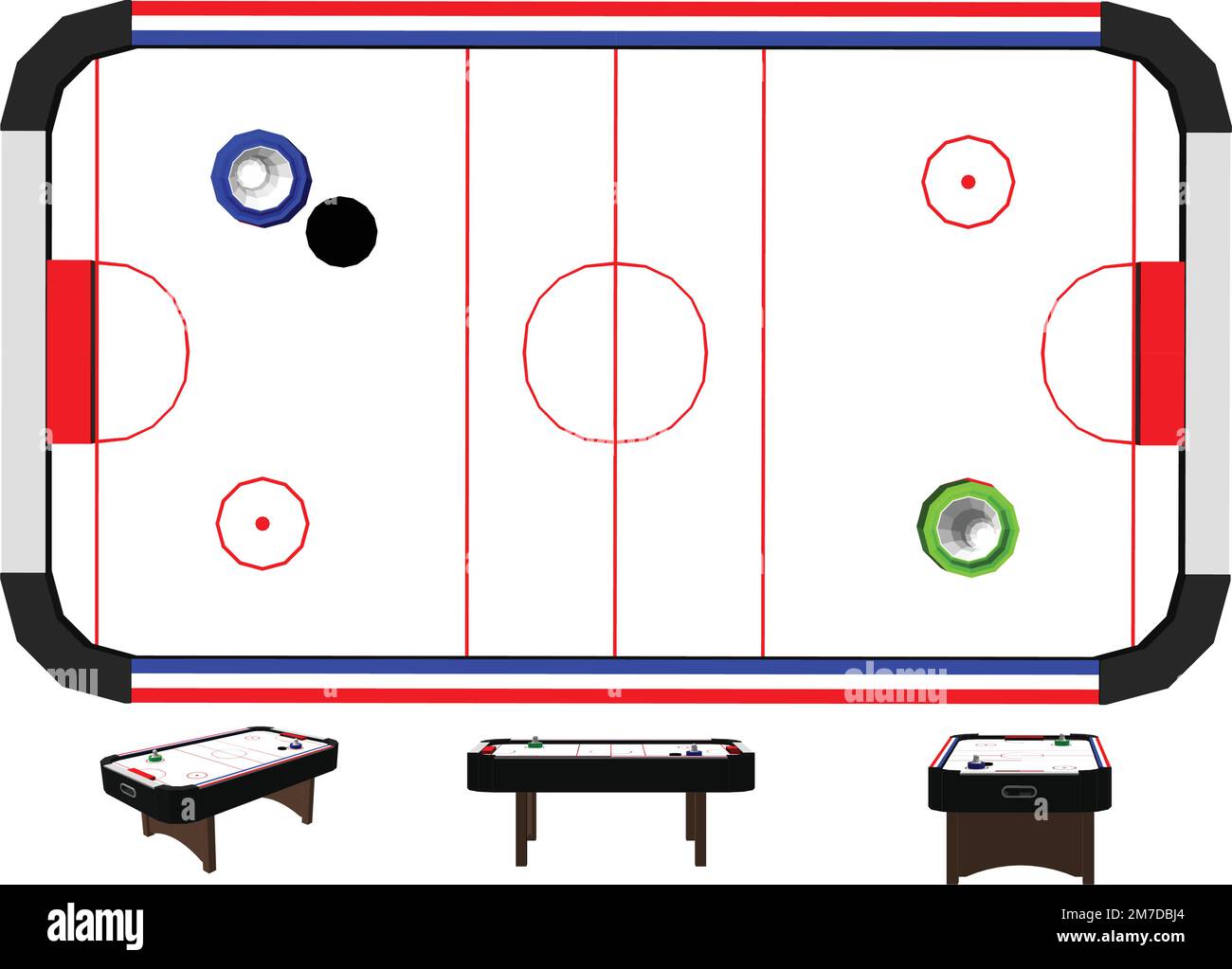 Tables for Board Games with Tennis Table and Foosball Table Vector Set
