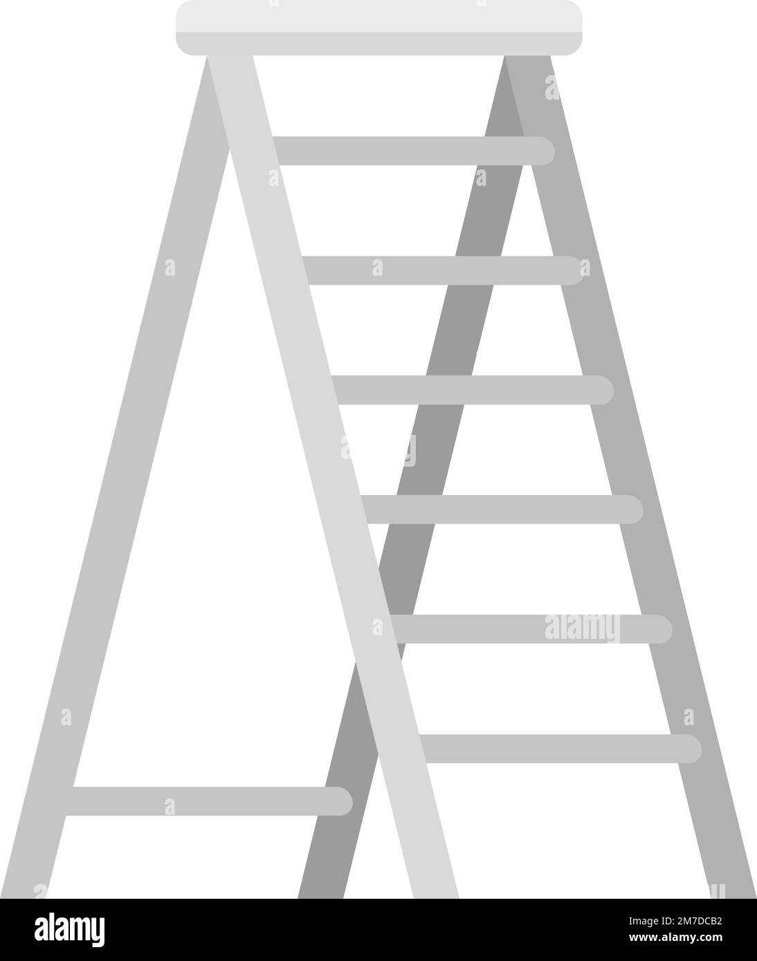 Household ladder icon flat vector. Step construction. Stair metal ...