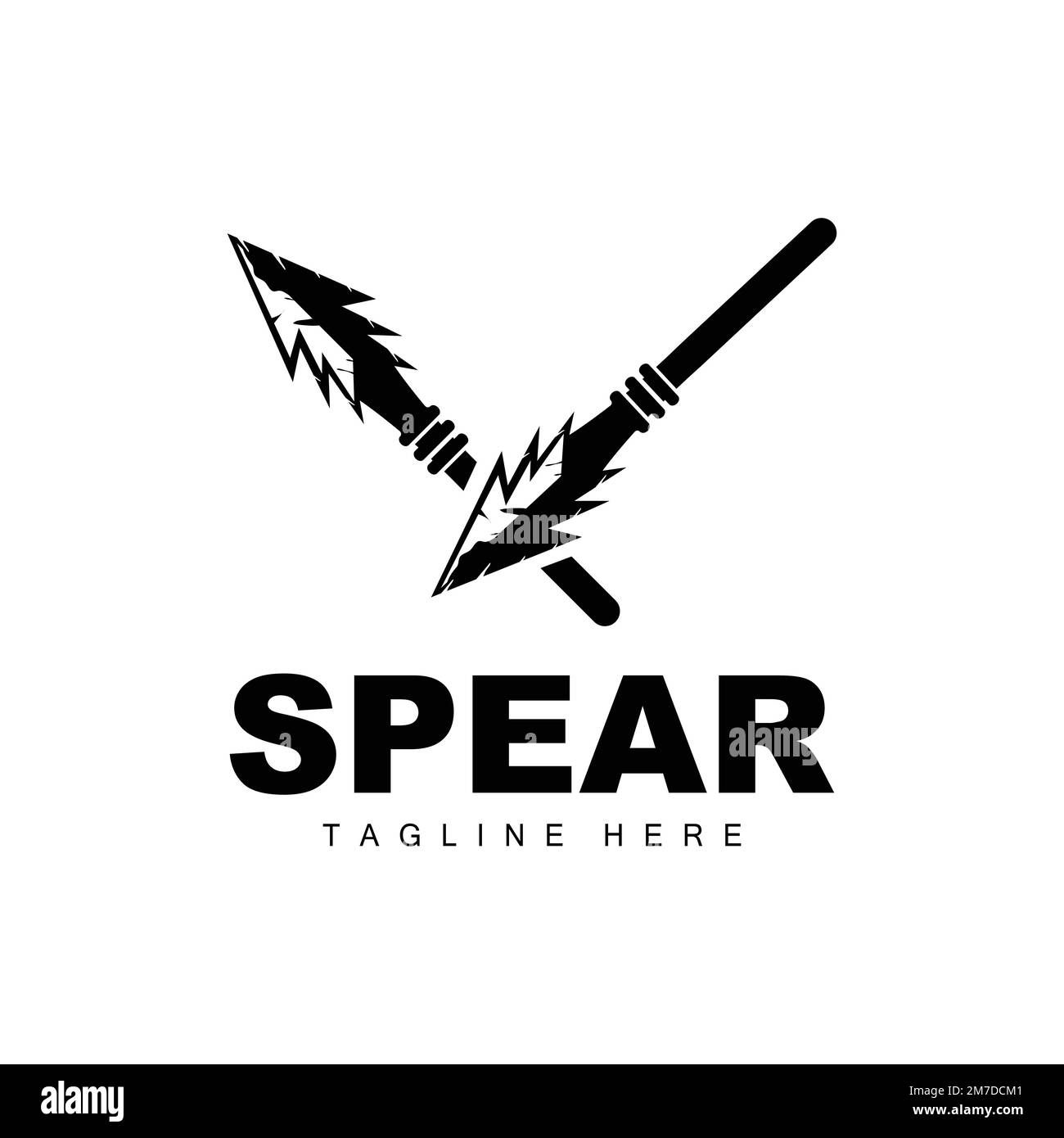 Spear Logo, Long Range Throwing Weapon Target Icon Design, Product And Company Brand Icon Illustration Stock Vector