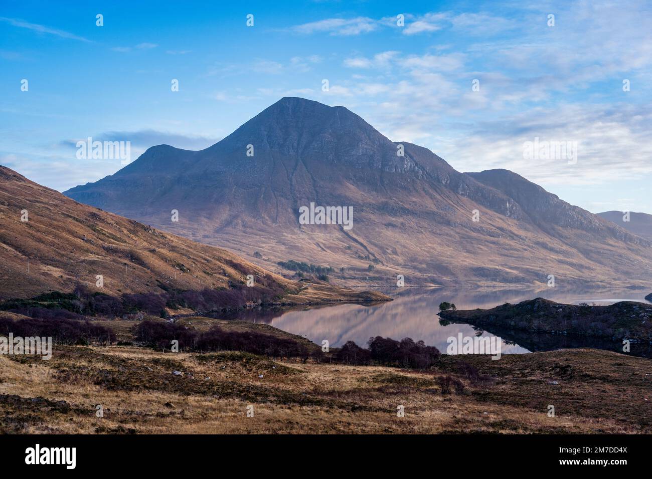 Cul Beag and Loch Lurgainn on the Coigach Peninsula in Wester Ross, Highland, Scotland, UK Stock Photo