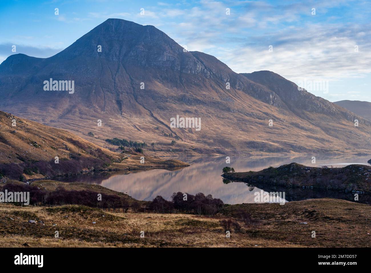 Cul Beag and Loch Lurgainn on the Coigach Peninsula in Wester Ross, Highland, Scotland, UK Stock Photo