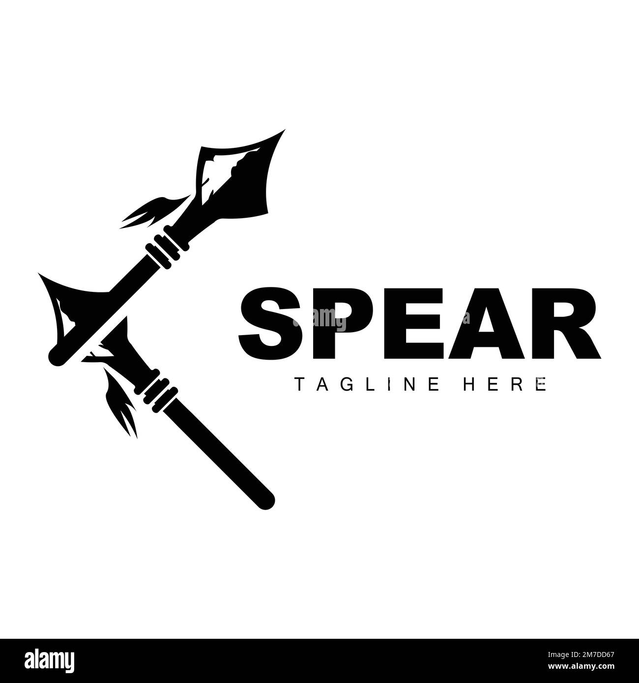 Spear Logo, Long Range Throwing Weapon Target Icon Design, Product And