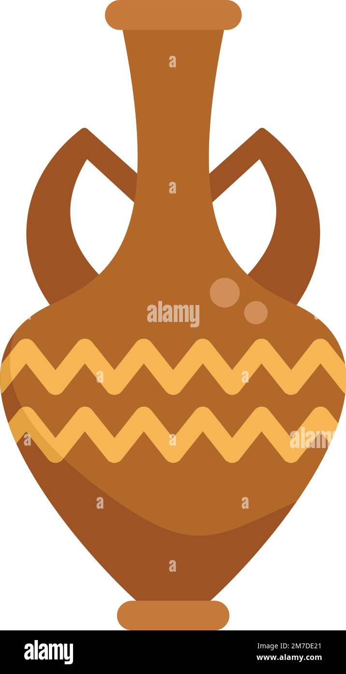 Greek amphora icon flat vector. Vase pot. Greece jar isolated Stock