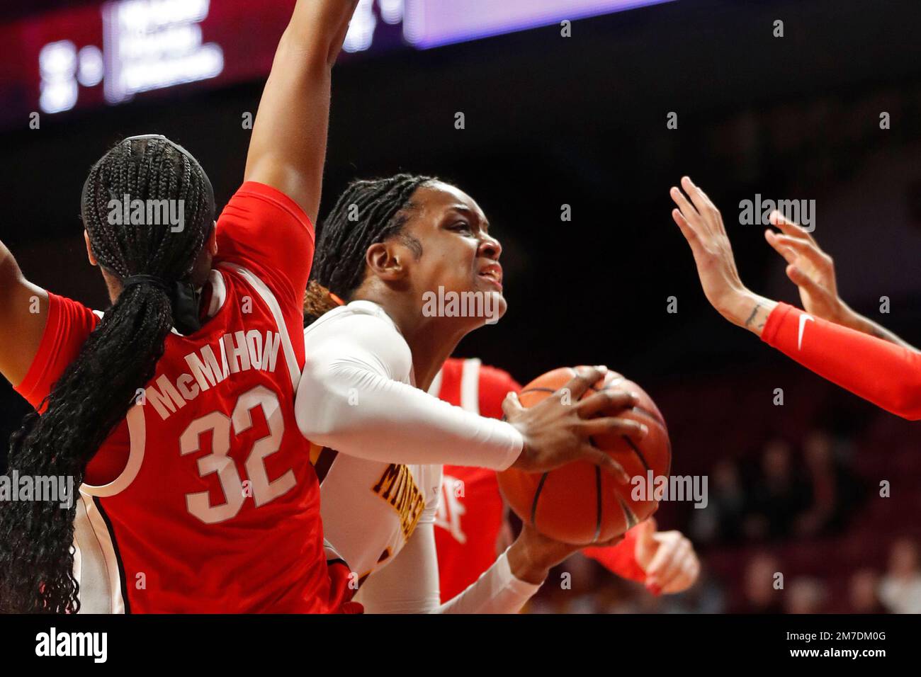 Minnesota Forward Alanna Micheaux Works Past Ohio State Forward Cotie