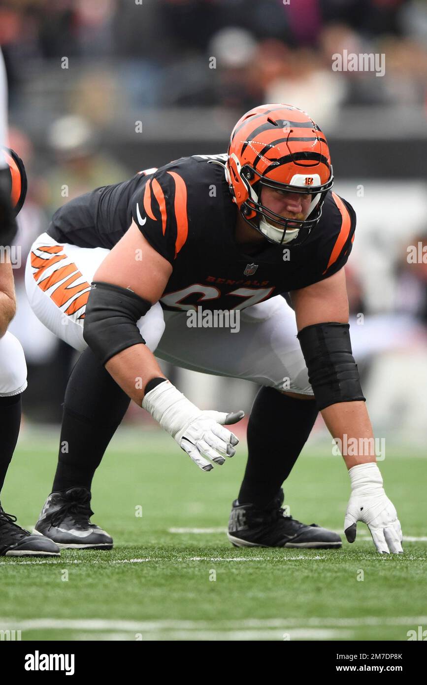 Cincinnati Bengals offensive tackle Cordell Volson (67) blocks during an  NFL divisional round playoff football game Sunday, Jan. 22, 2023, in  Orchard Park, NY. (AP Photo/Matt Durisko Stock Photo - Alamy