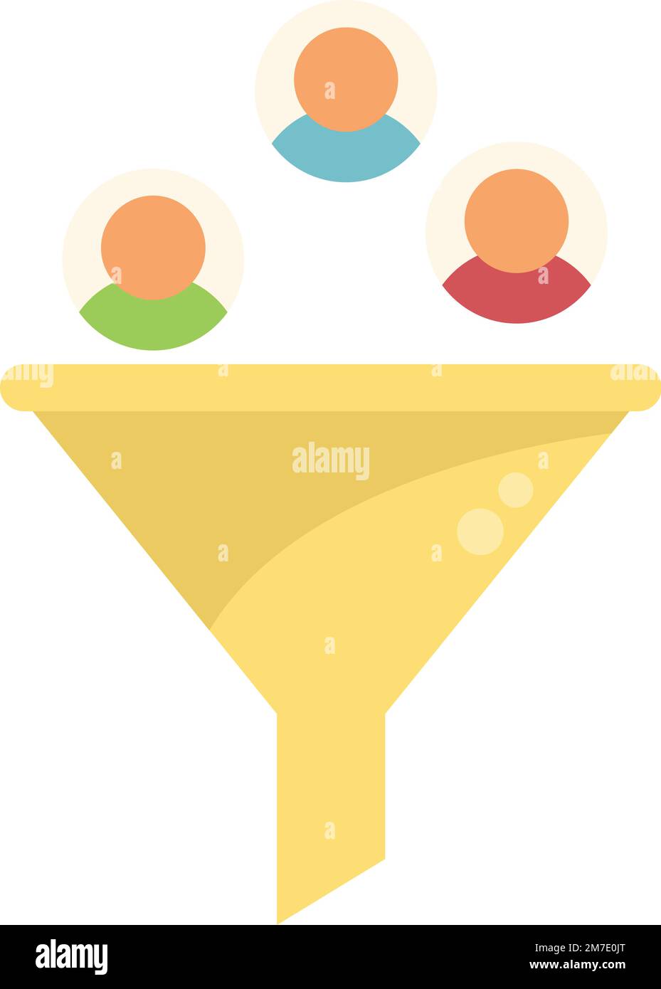 Audience funnel icon flat vector. Target hunter. Customer digital ...