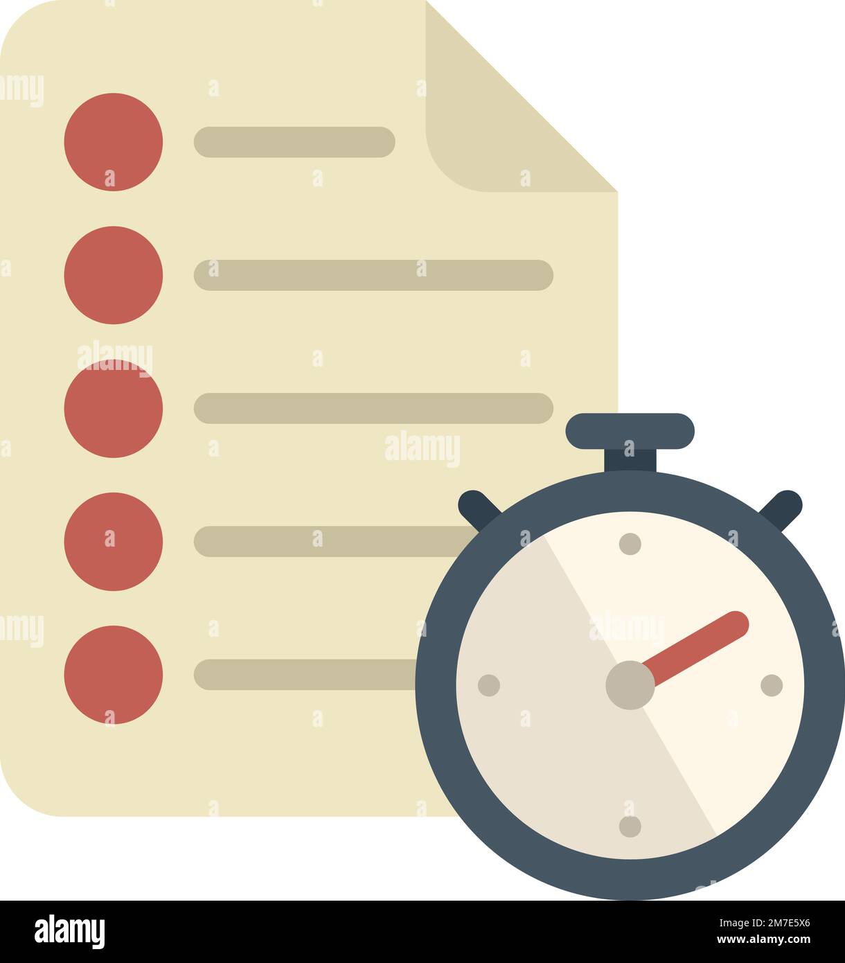 Time paper icon flat vector. Work control. Task hourglass isolated ...
