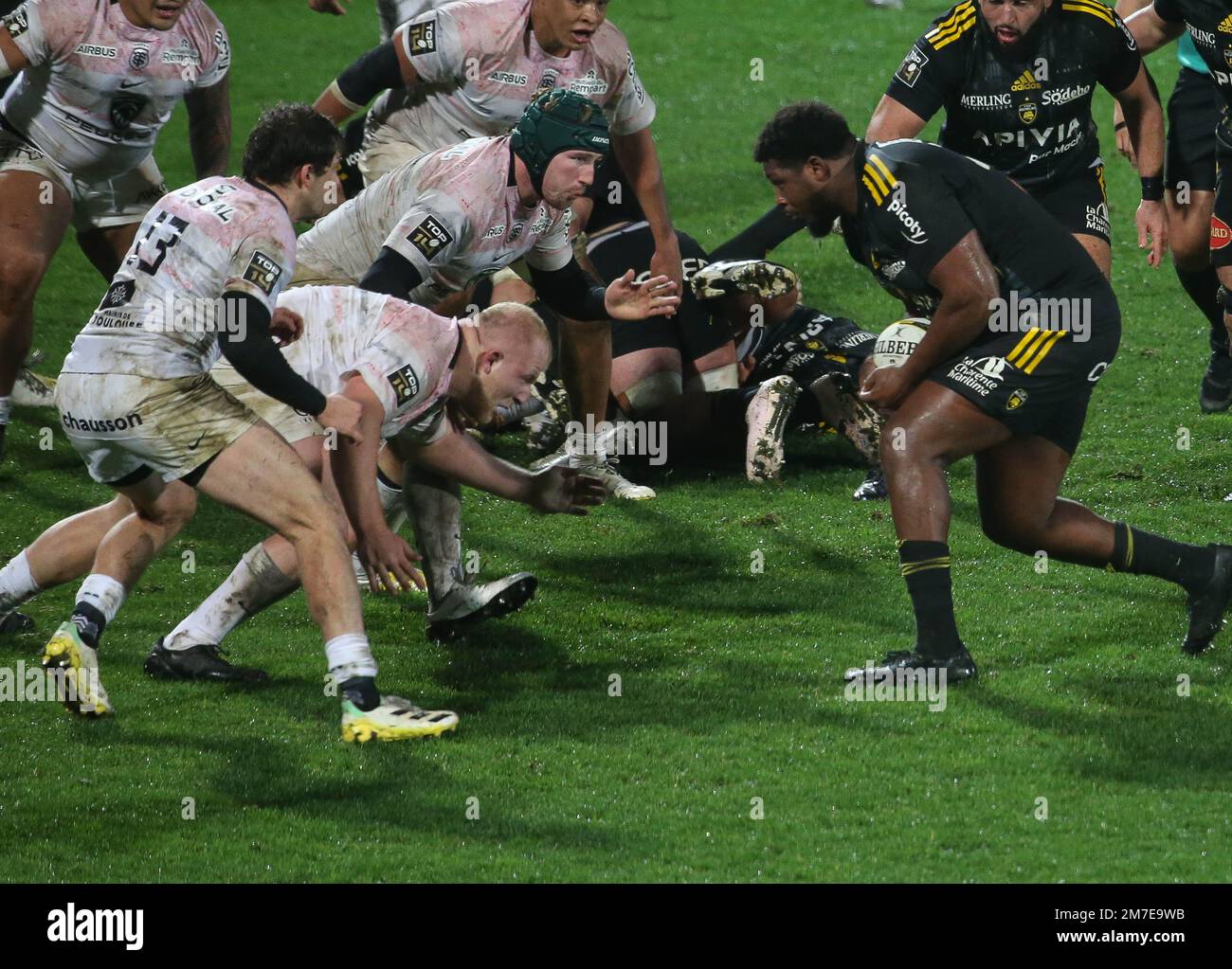 Thierry Paiva of Stade Rochelais during the French championship Top 14 rugby union match between Stade Rochelais (La Rochelle) and Stade Toulousain (Toulouse) on January 7, 2023 at Marcel Deflandre stadium in La Rochelle, France - Photo Laurent Lairys / DPPI Stock Photo