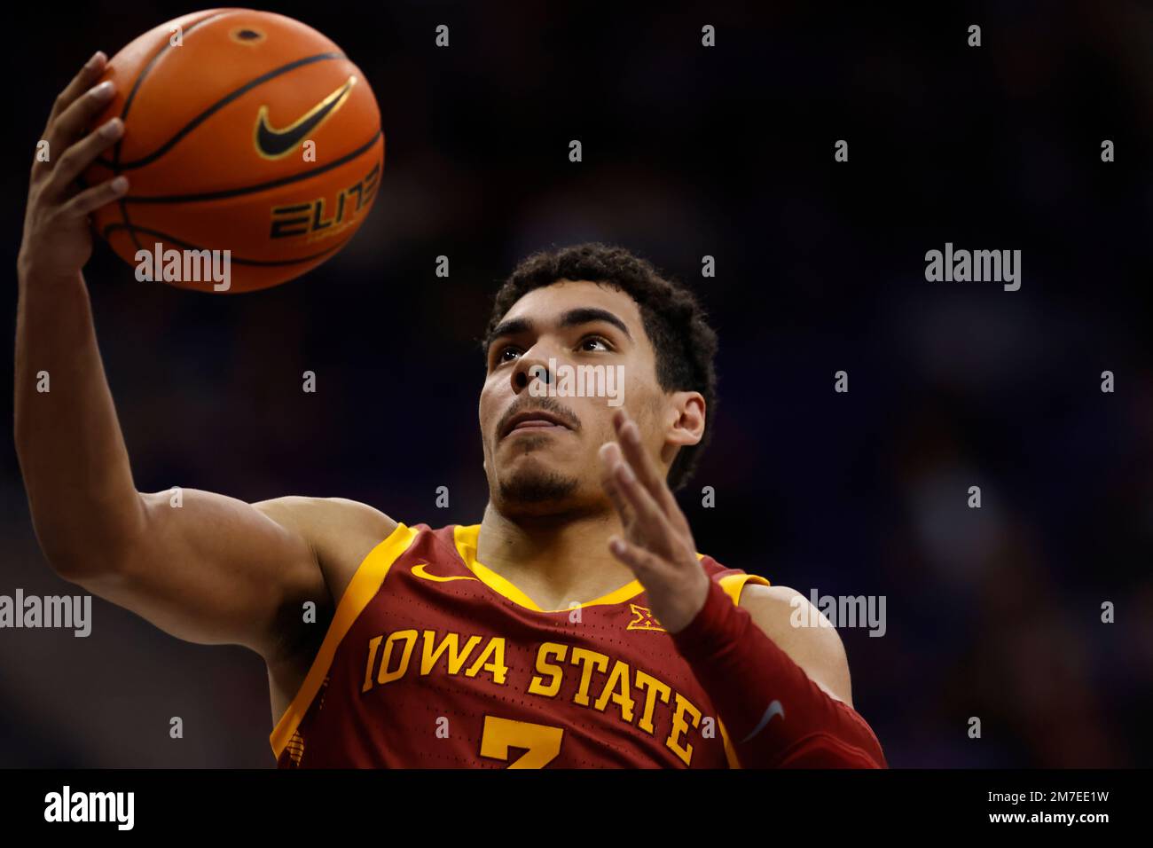 Iowa State guard Tamin Lipsey (3) handles the ball against TCU during