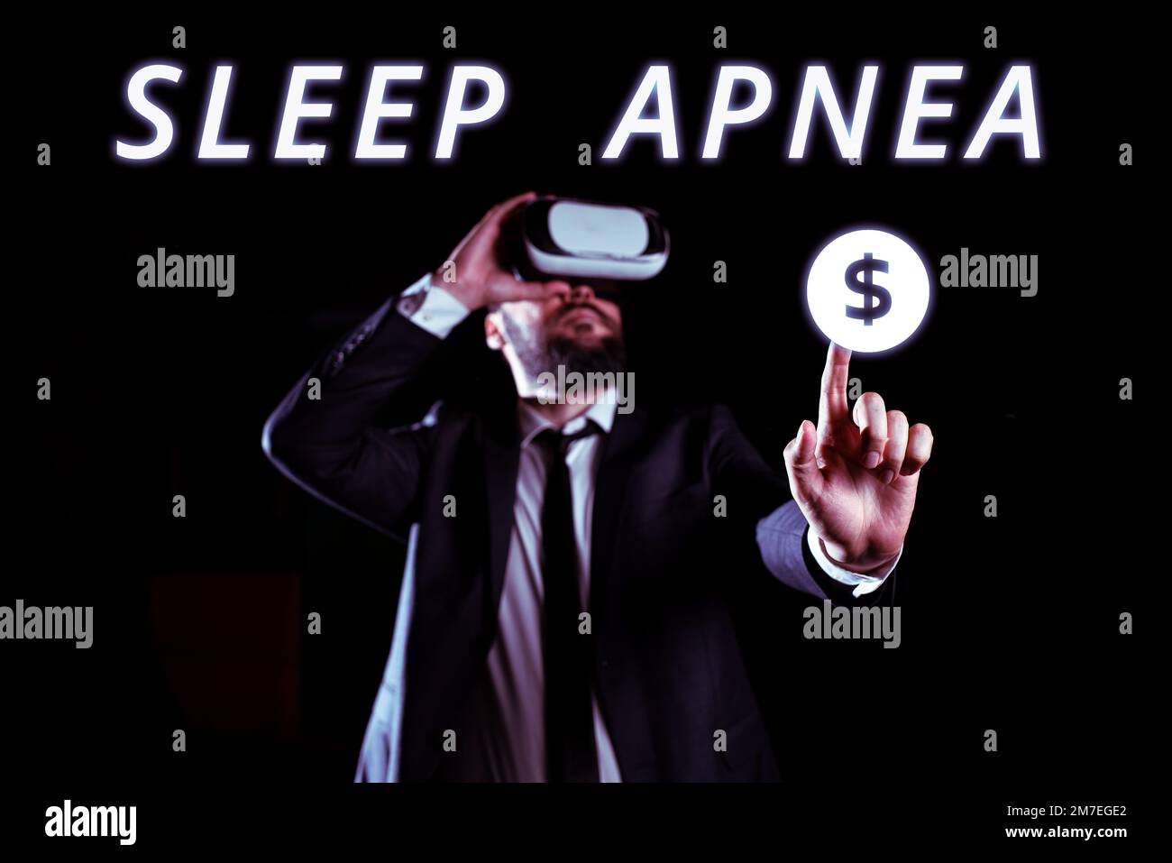 Conceptual display Sleep Apnea. Concept meaning The temporary stoppage