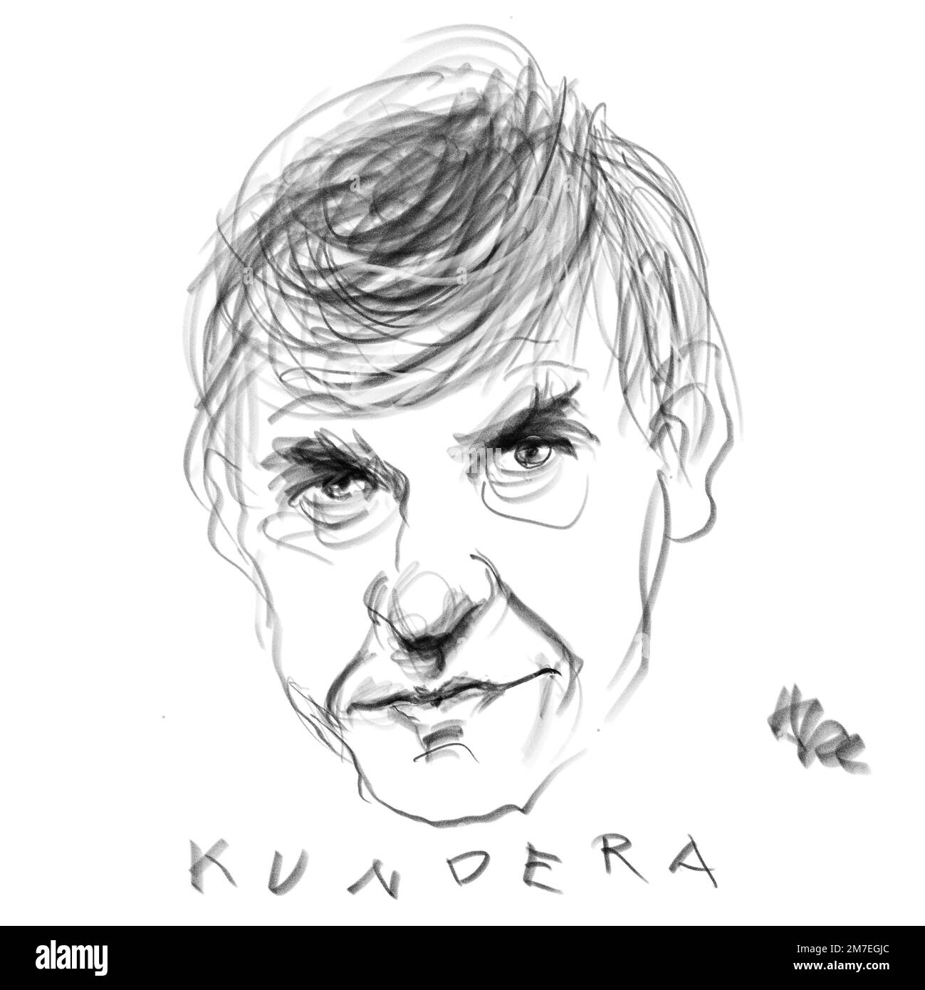 Portrait of Milan Kundera Stock Photo - Alamy