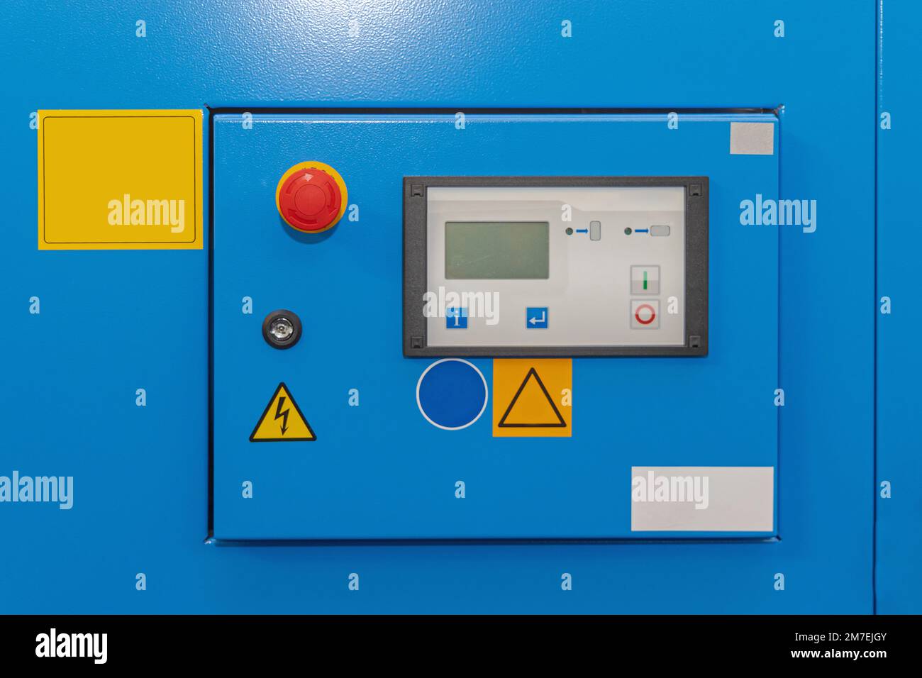 Industrial Air Compressor Digital Control Panel in Blue Box Stock Photo ...