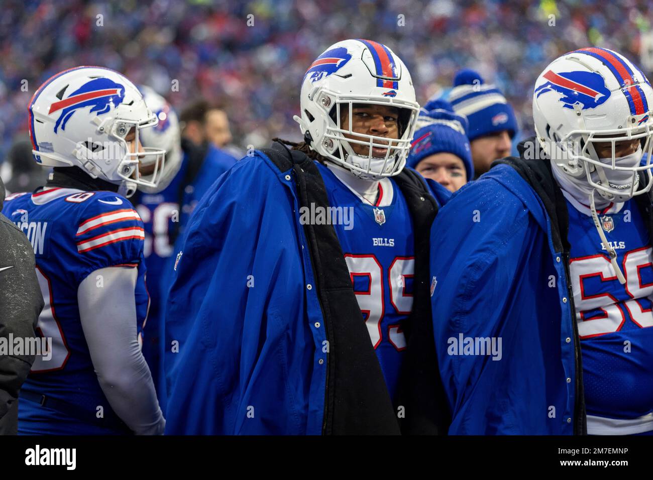 Buffalo Bills defensive tackle Tim Settle (99) prepares to walk onto