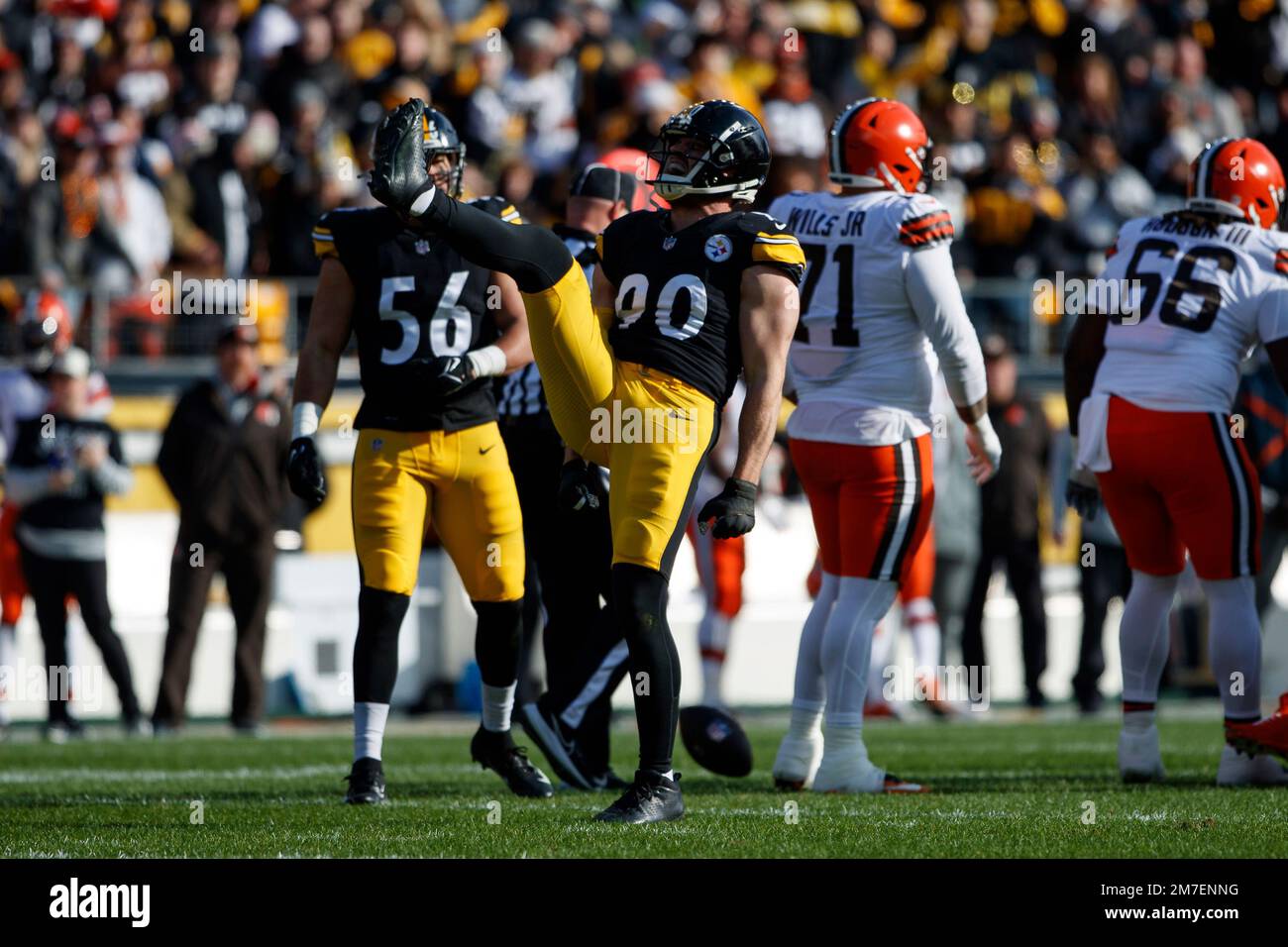 before an NFL football game, Sunday, Jan. 8, 2023, in Pittsburgh, PA. (AP  Photo/Matt Durisko Stock Photo - Alamy