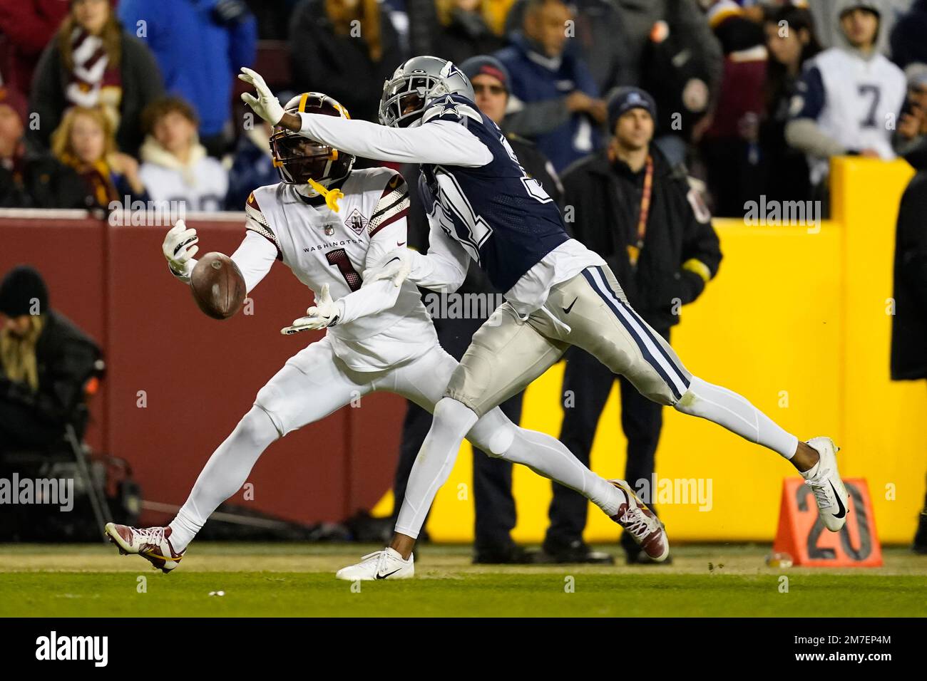 Washington Commanders wide receiver Terry McLaurin (17) runs during an NFL  football game against the Dallas Cowboys, Sunday, January 8, 2023 in  Landover. (AP Photo/Daniel Kucin Jr Stock Photo - Alamy