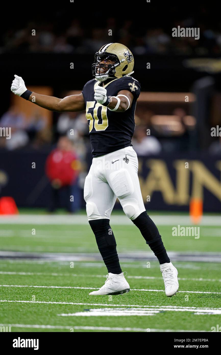 New Orleans Saints linebacker Andrew Dowell (50) during an NFL