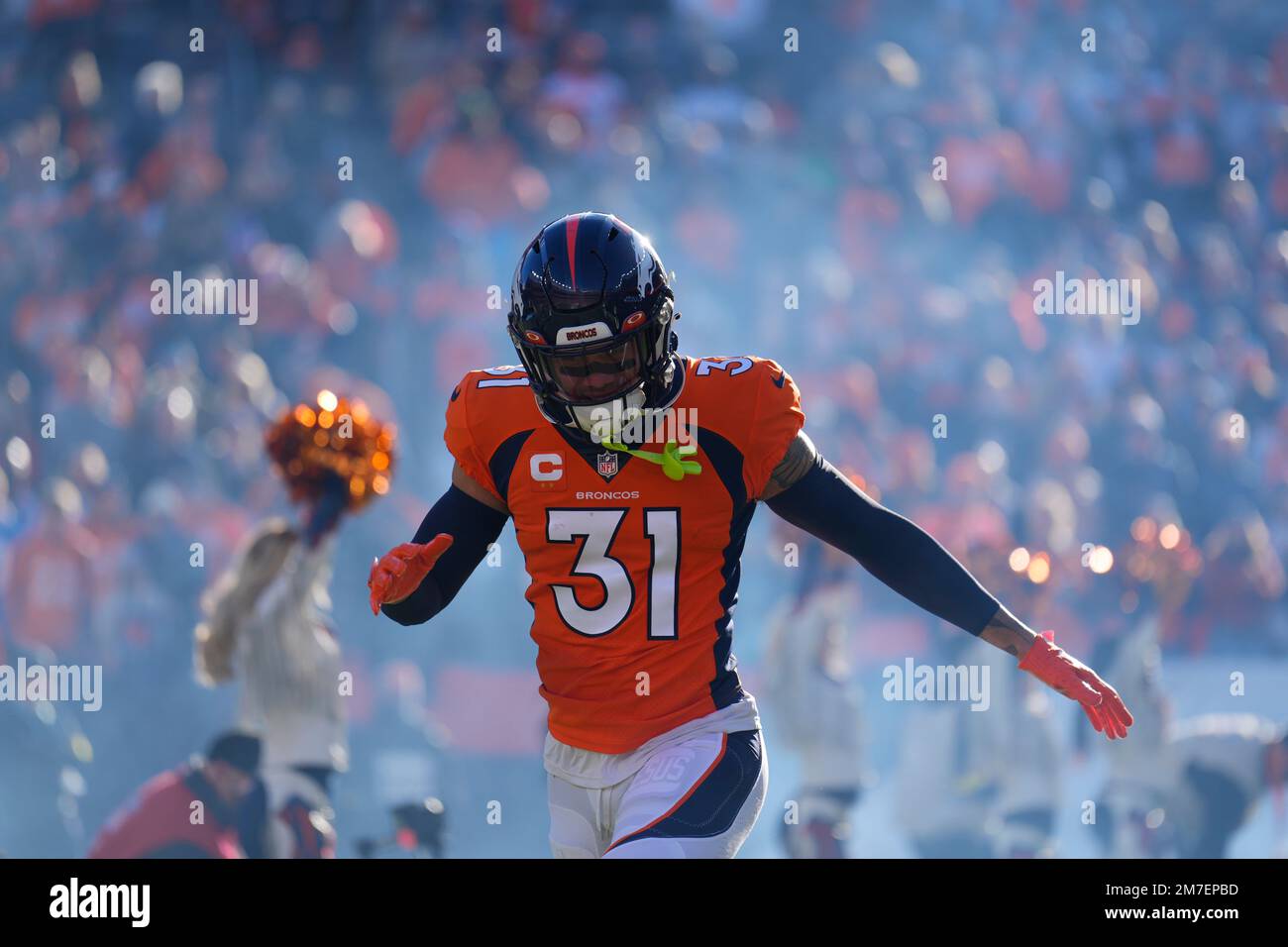 Denver Broncos safety Justin Simmons (31) takes the field for an NFL ...