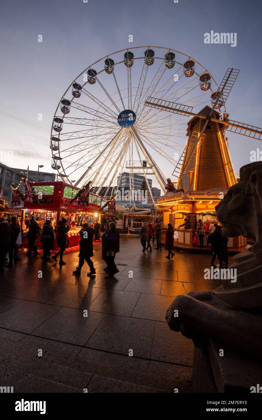 Sunset at the Winter Wonderland in Nottingham City, Nottinghamshire