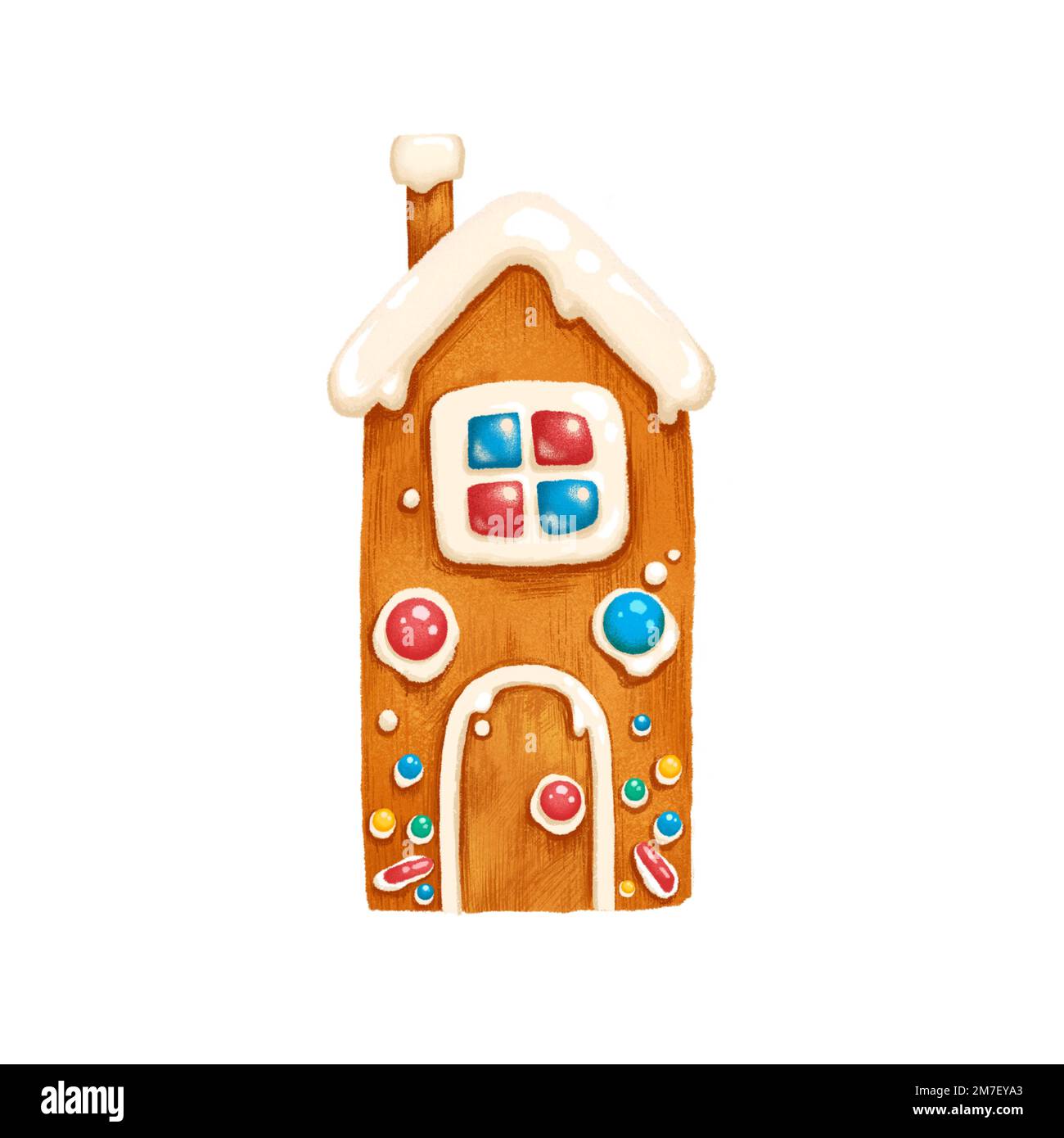 Christmas watercolor handdrawn illustration. Christmas gingerbread