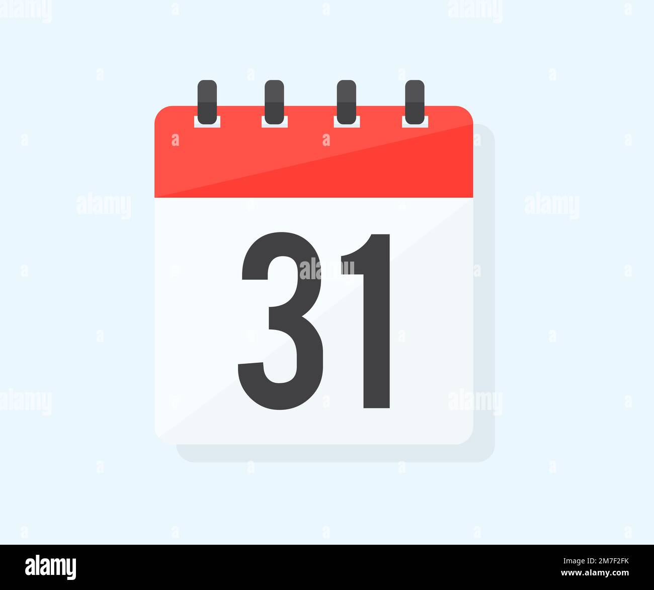 The thirty first day of the month with date 31, day thirty one logo design. Calendar icon flat day 31. Event schedule date. Meeting appointment time. Stock Vector