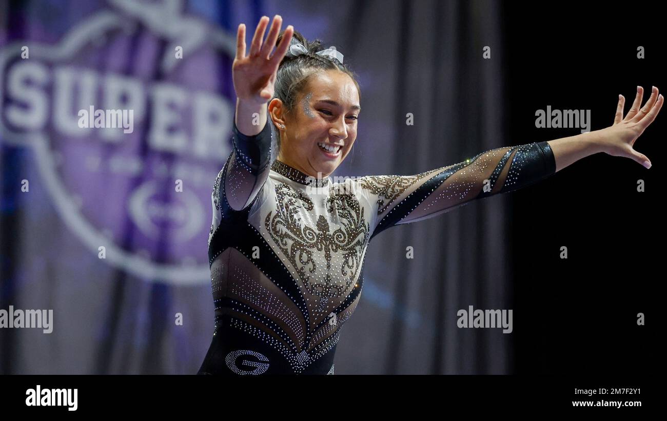 Amanda Cashman competes on the vault during an NCAA