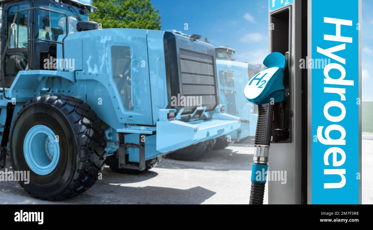 Hydrogen fueling nozzle on a background of fuel cell construction