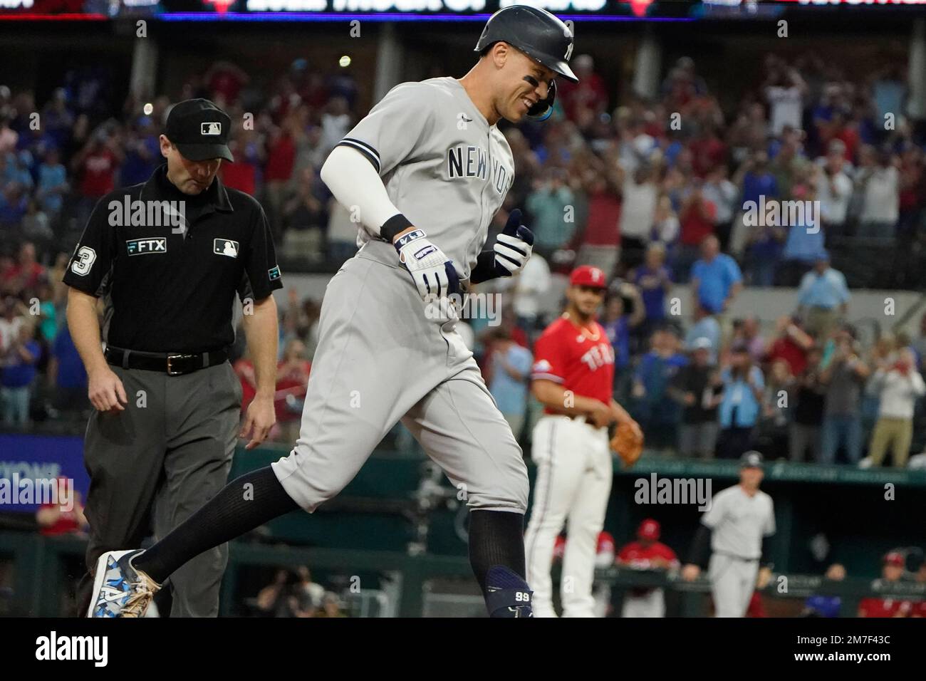 FILE New York Yankees' Aaron Judge runs out his solo home run, his