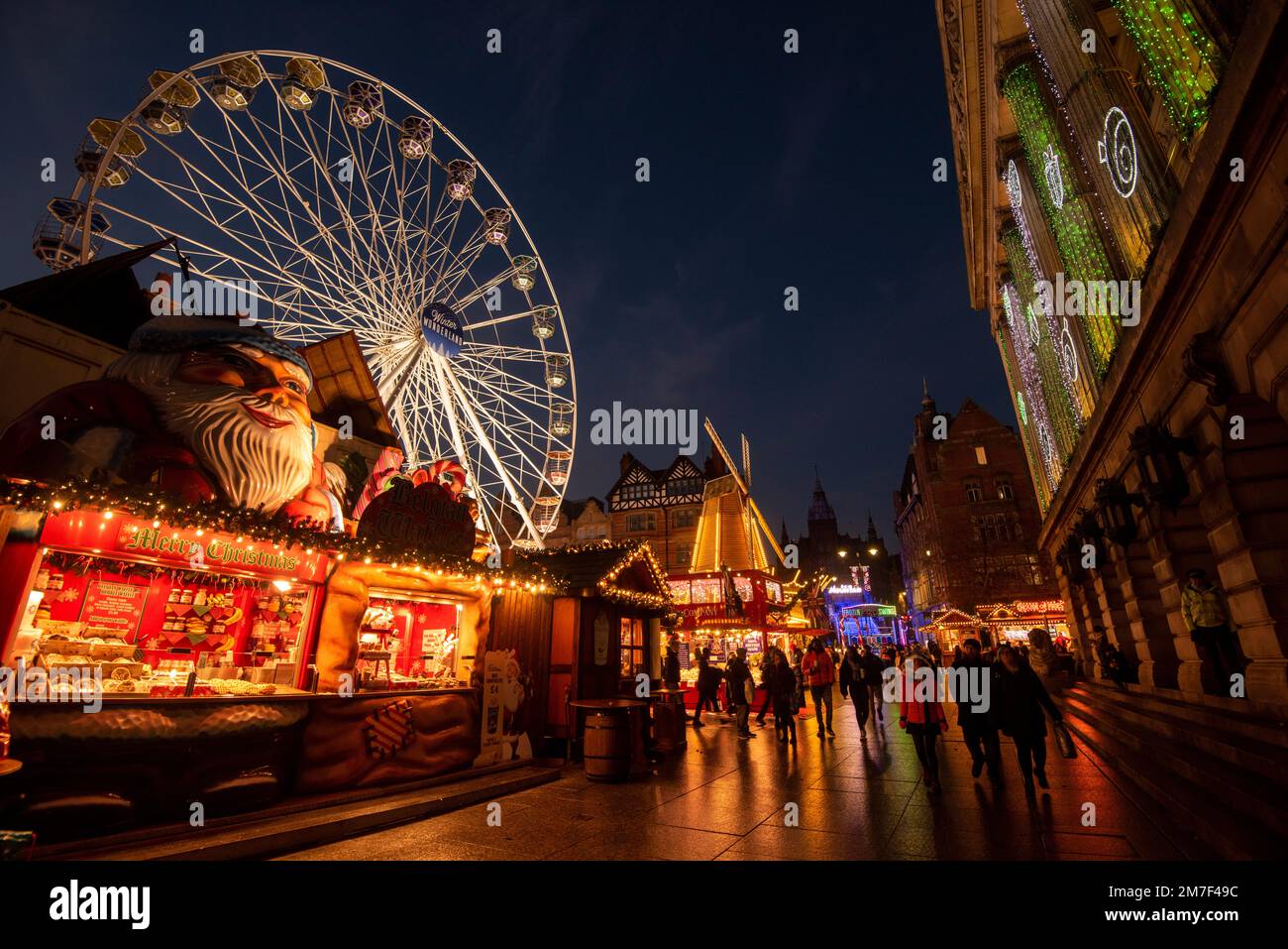 Sunset blue hour at the Winter Wonderland in Nottingham City