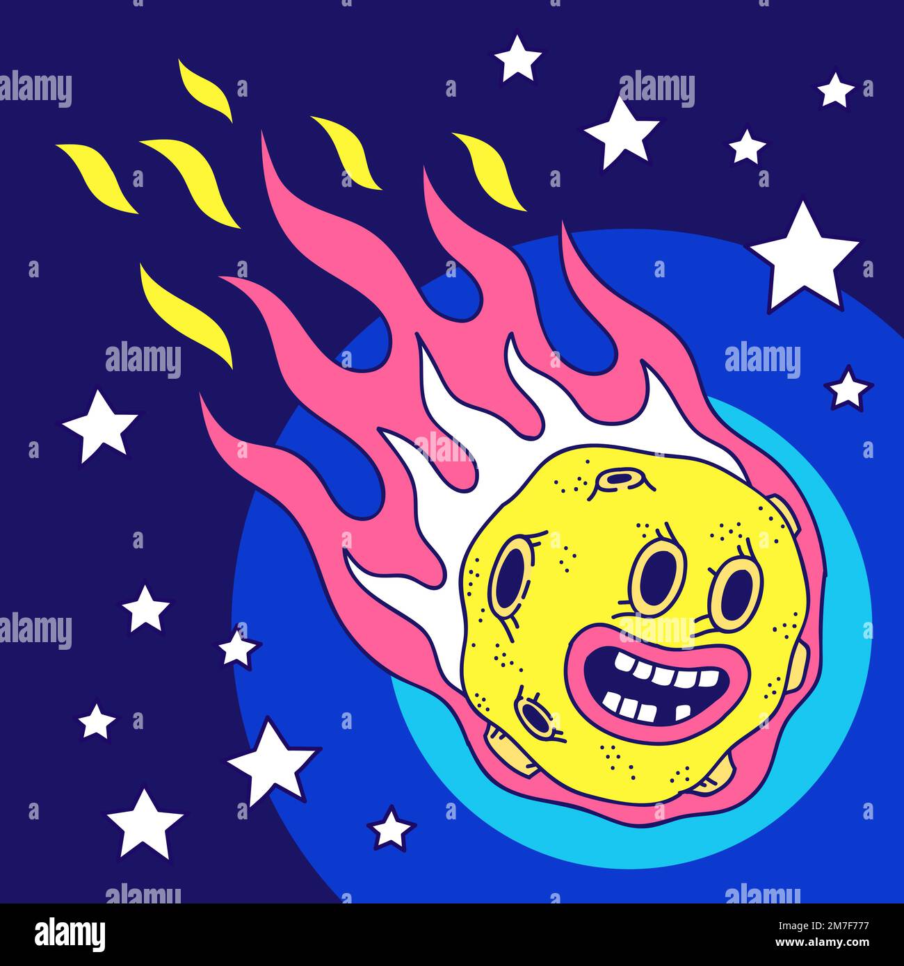 Asteroid character flying - y2k style Stock Vector Image & Art - Alamy