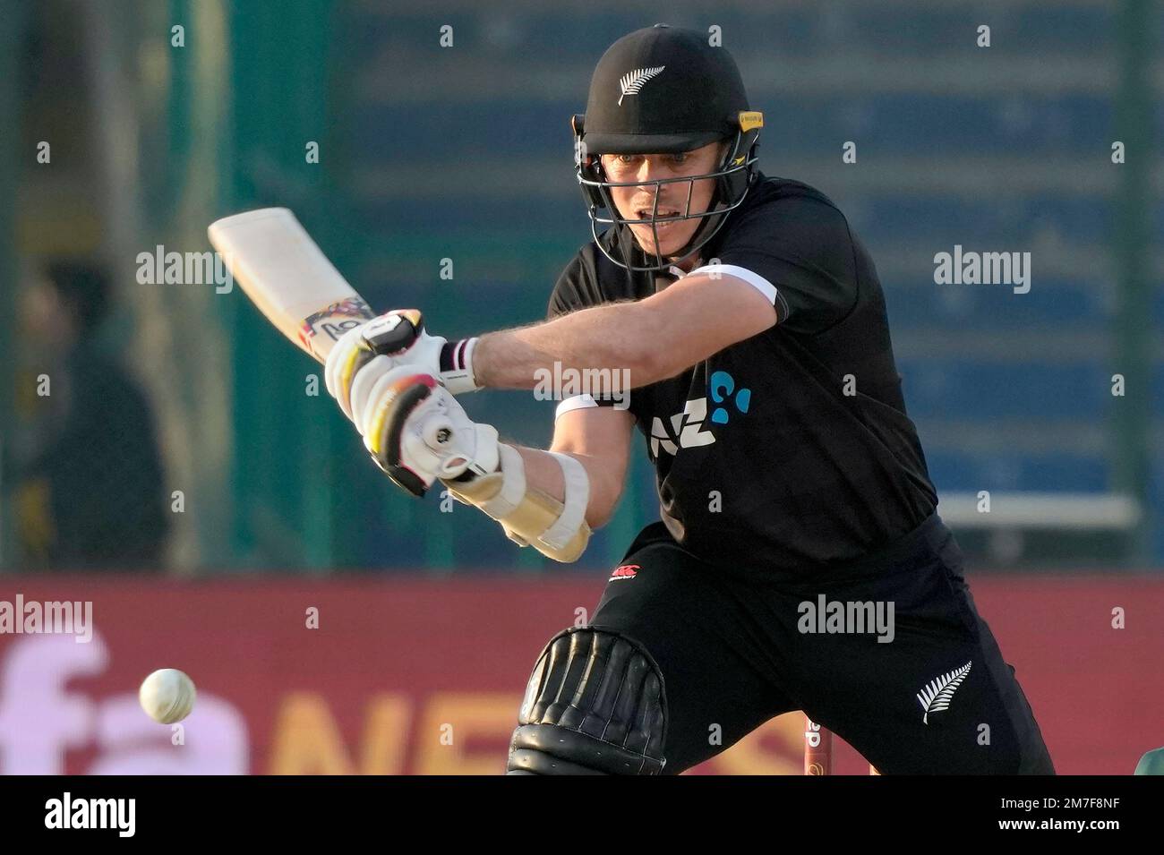 New Zealand's Michael Bracewell plays a shot during the first one-day ...